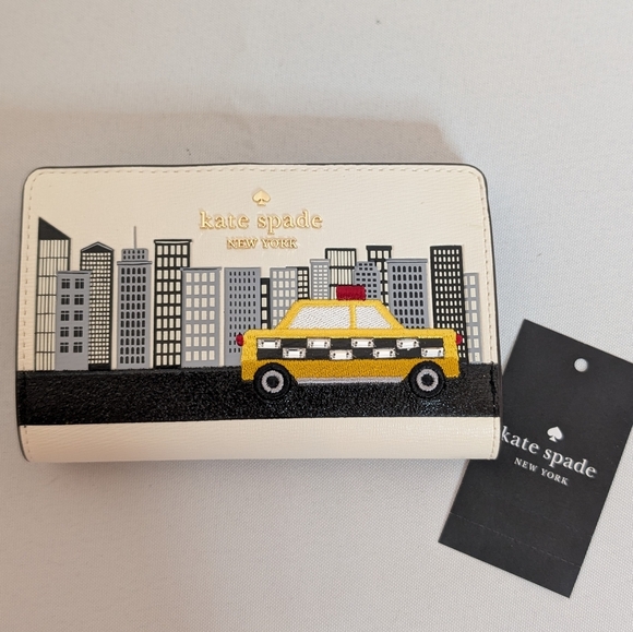 Kate Spade NYC New York City Taxi Cab Big Apple Medium Wallet Bifold NWT - Picture 9 of 9